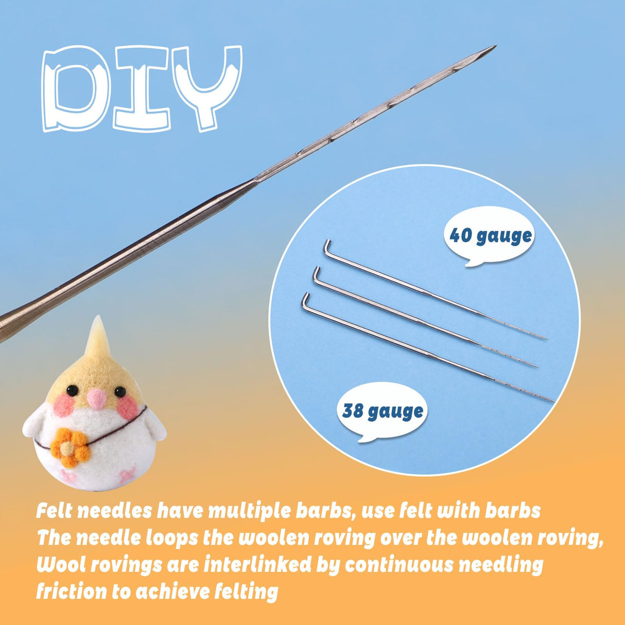 SOCNITC Needle Felting Kit for Beginners, Animal Doll Making Supplies with Tools, Soft Wool Roving, Foam Mat, Instructions, Accessories for Adults SOCNITC