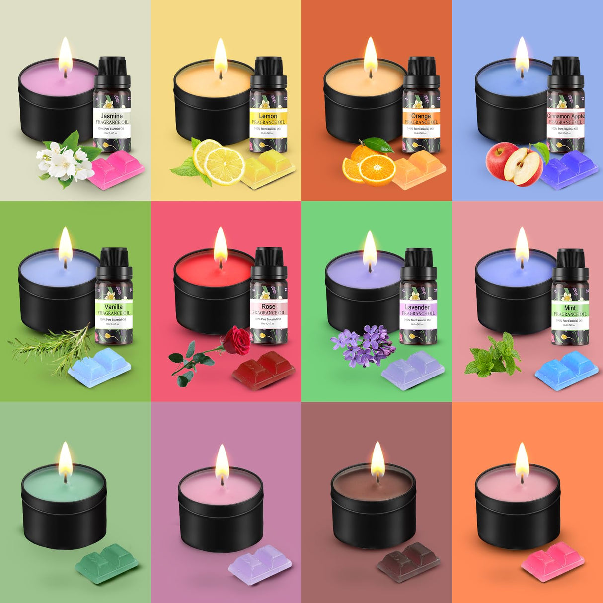 Oligar Complete Candle Making Kit with Wax Melter, Candle Making Supplies, DIY Arts&Crafts Kits Gift for Beginners,Adults,Kids,Including Wax Melter,Rich Scents,Dyes,Candle Tins,SoyWax,Wicks Oligar