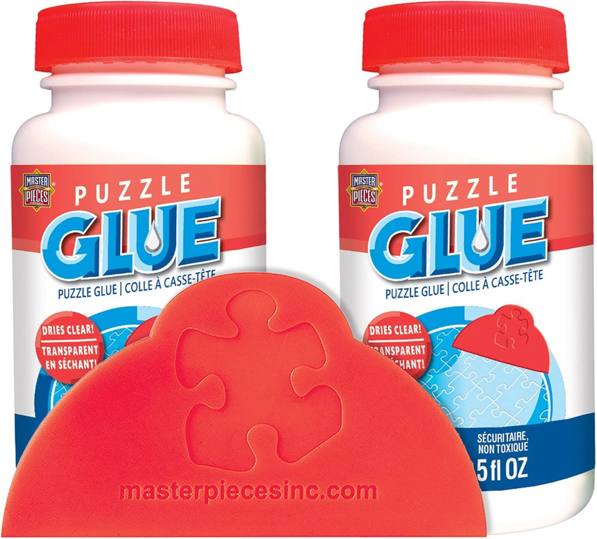 MasterPieces Puzzle Glue and Wide Plastic Spreader 5oz - Pack - Jigsaw Puzzle Saver Clear Glue for Puzzle Protector Masterpieces