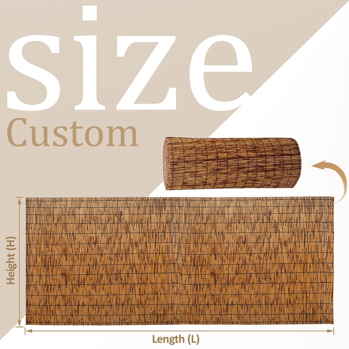 Generic Bamboo Fence Rolls 1 feet to 6 feet high,Bamboo Screen Fencing,Bamboo Fencing Privacy Bamboo Screening for Outdoor,Patio WoodArtSupply