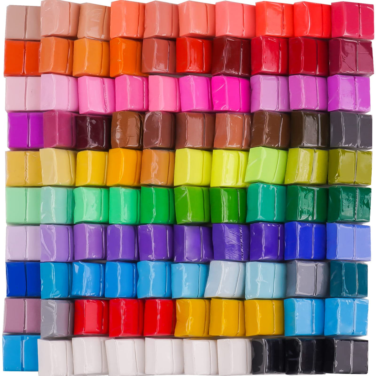 Tomorotec 100PCS Polymer Clay Value Pack 82 Colors in Bulk Small Blocks Starter Kit with Tools, Individually Wrapped Oven Modeling Clay, Molding DIY Clay, Baking Clay for Sculpting for Kids Beginner Tomorotec