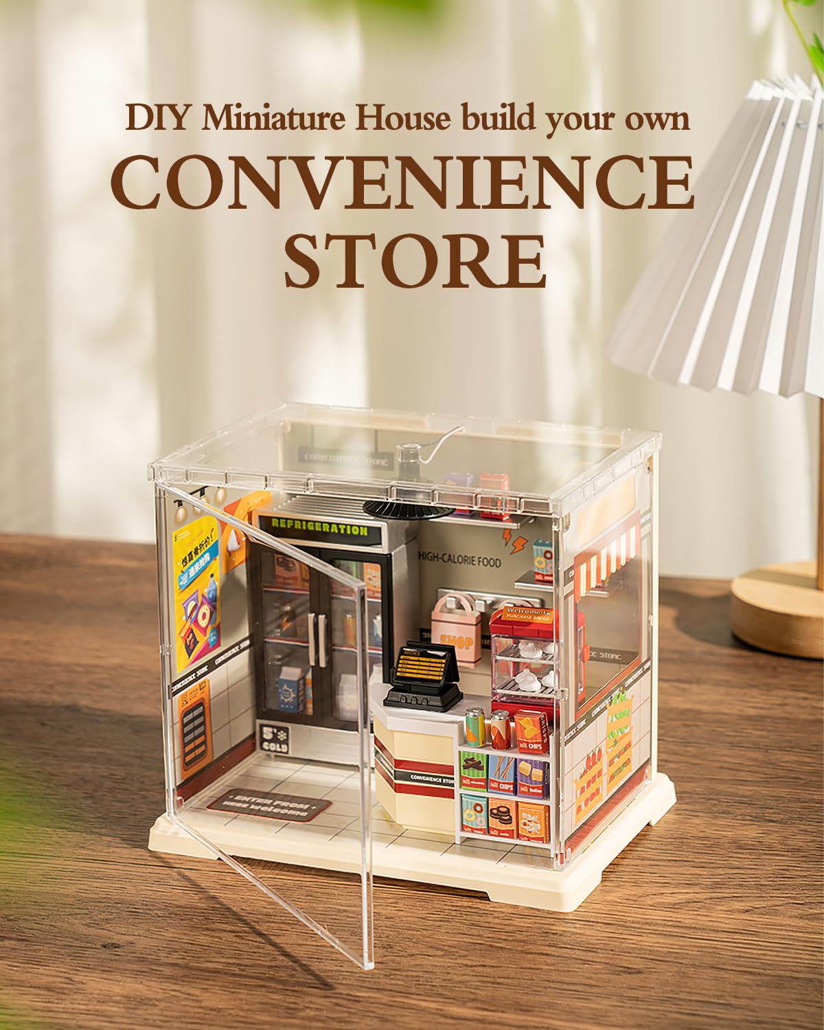 DIY Miniature House Kit, Dollhouse Kit, Miniature Kit, DIY Mini House Building Kit for Adult Teen, Plastic Tiny House Making Kit, Best Craft Hobbies Gift, Convenience Store INRATELL