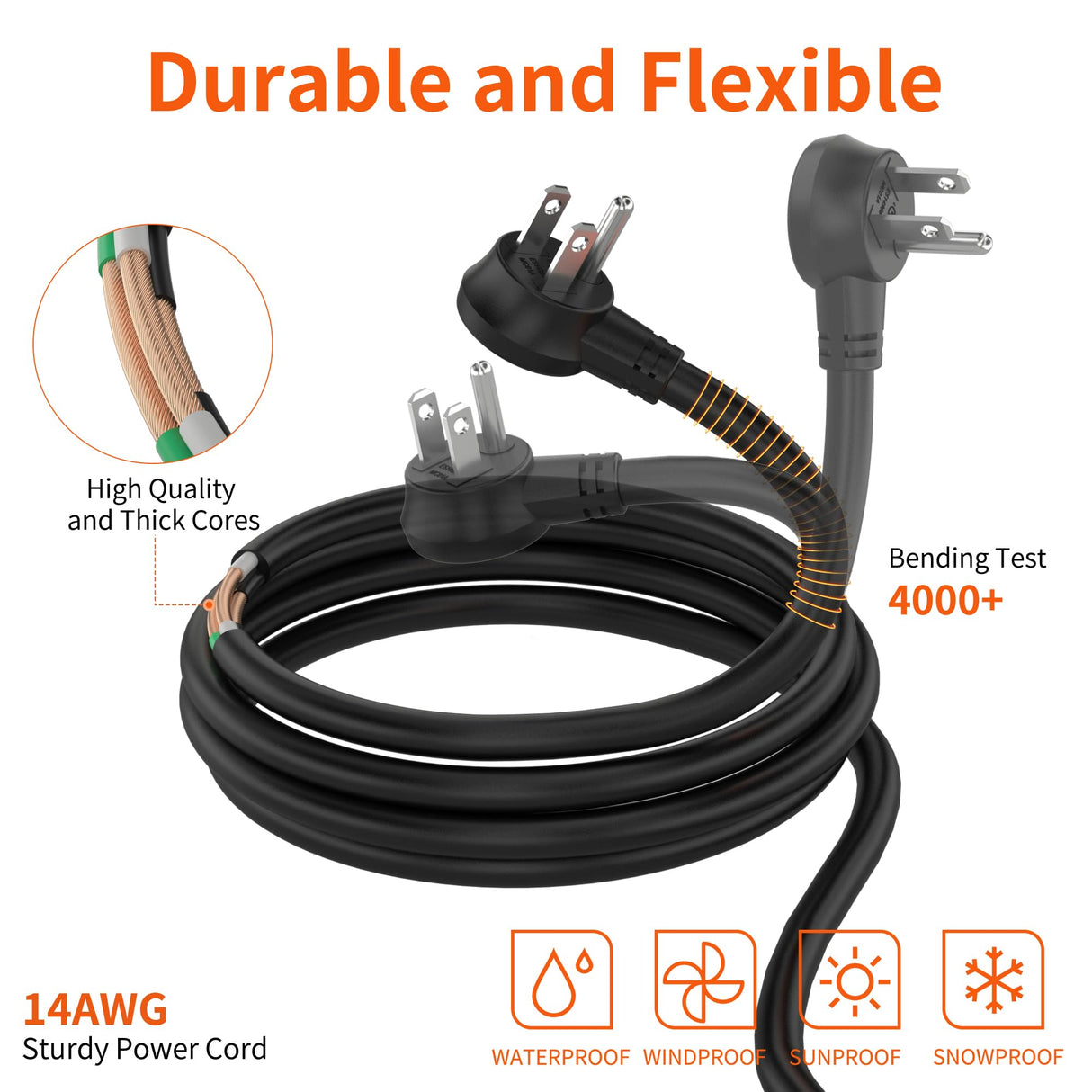 8 Outlet Long Power Strip, 2100J Surge Protector Heavy Duty 6FT Cord Wide Spaced and Wall Mount Metal Powerstrip for Home Office Garage Workshop Plug'n