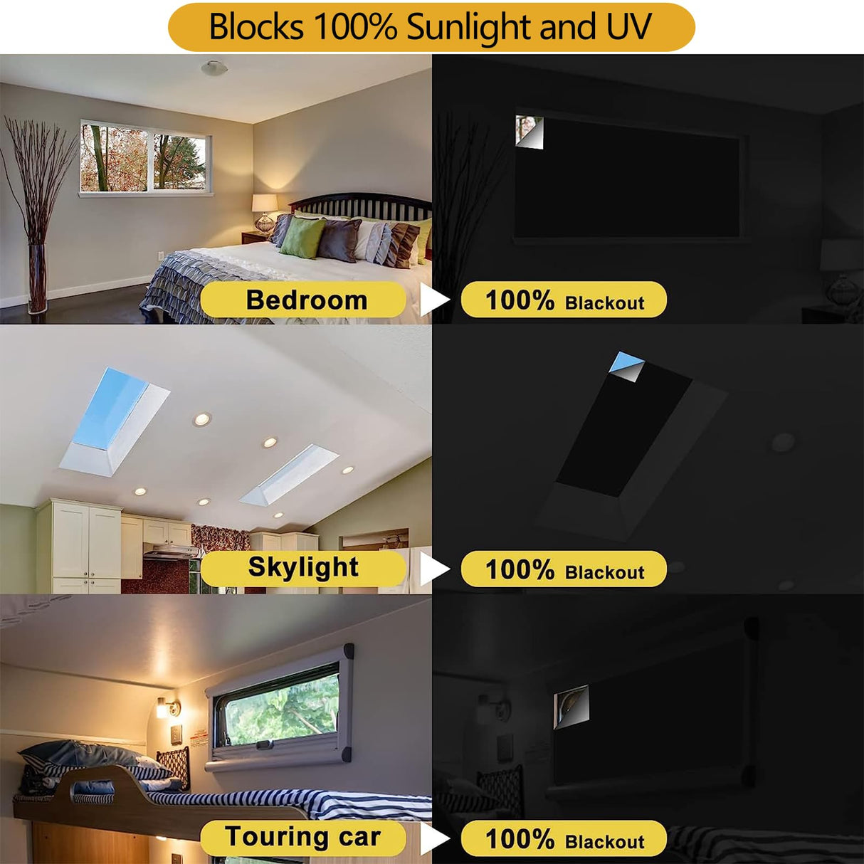 Portable Blackout Curtains - (39" x 57") 100% Windows Blackout Curtains for Bedroom, Temporary Shades & Blinds for Window, Home, Baby Room, Dorm Room, Rv, Office, Nursery, Travel Auzoe