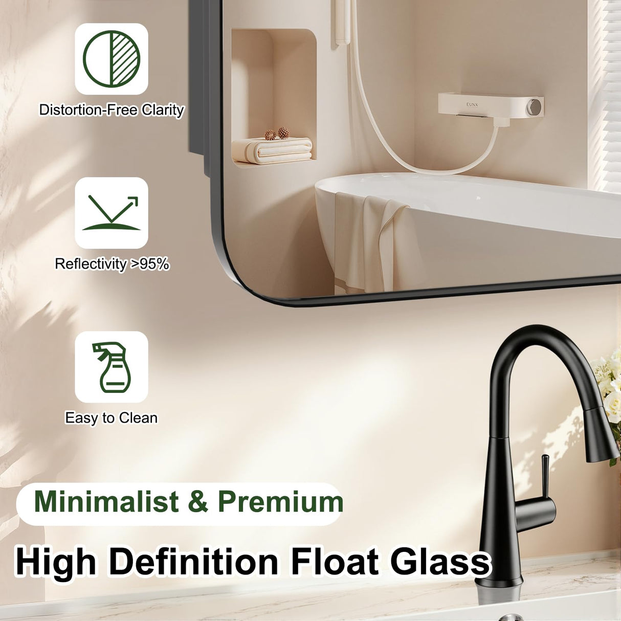 Venlus 16x24 Recessed Medicine Cabinet with Mirror - Black Mirrored Medicine Cabinets for Bathroom Vanity, Bathroom Mirror with Storage & Heavy Metal Frame, Adjustable Shelves, Surface Wall Mount Venlus