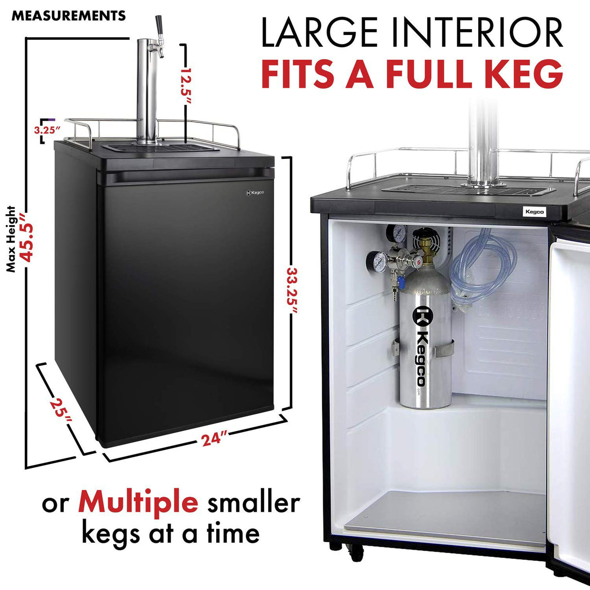 Kegco Kegerator Beer Keg Refrigerator - Single Faucet - D System Kegco