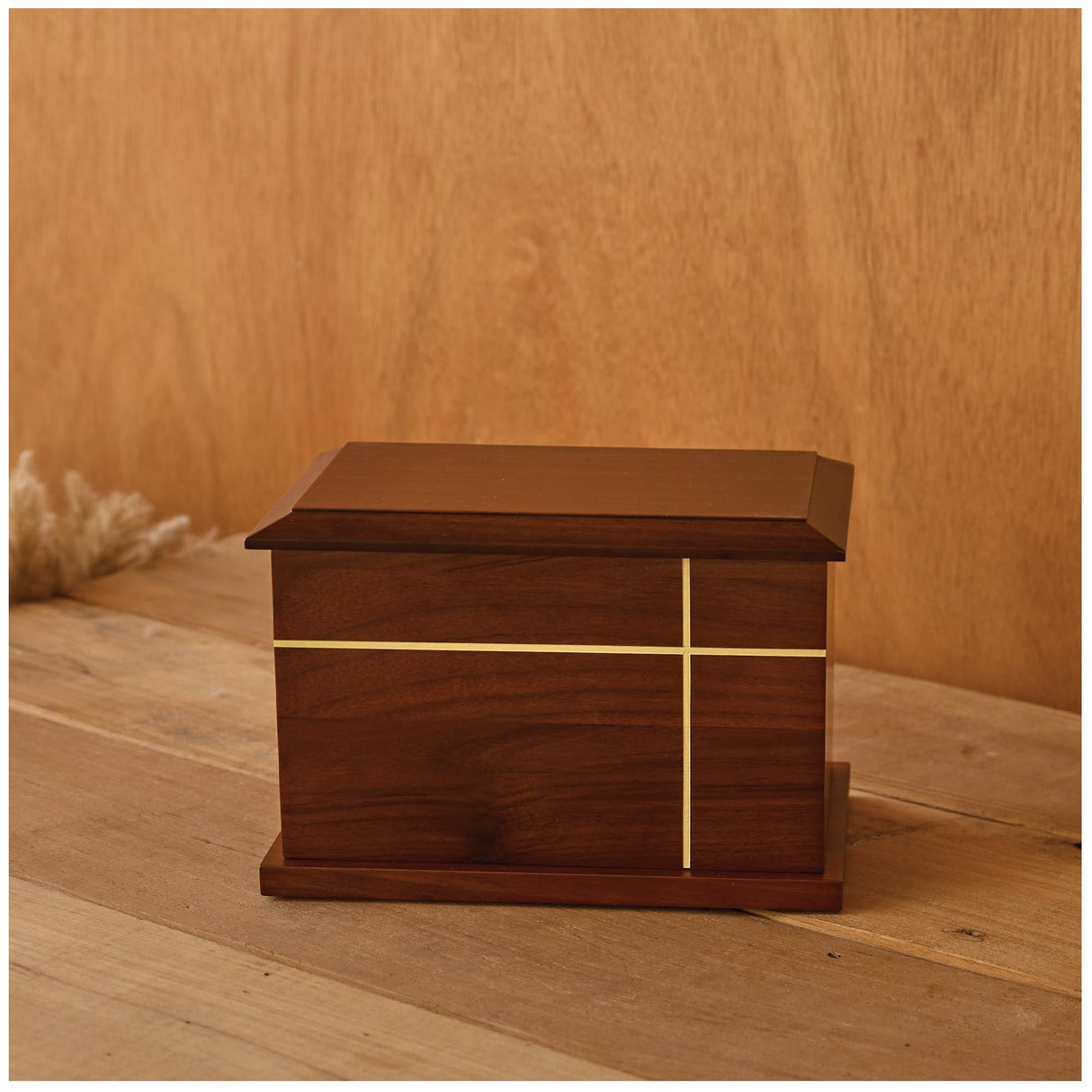 Aspen Studio Cross Urn Walnut Wooden Urn for Cremation Ash Handcrafted Solid Wood Urn Up to 235lbs for Adult Human Ashes Decorative Urns TSA Approved Wooden Urn Aspen Studio