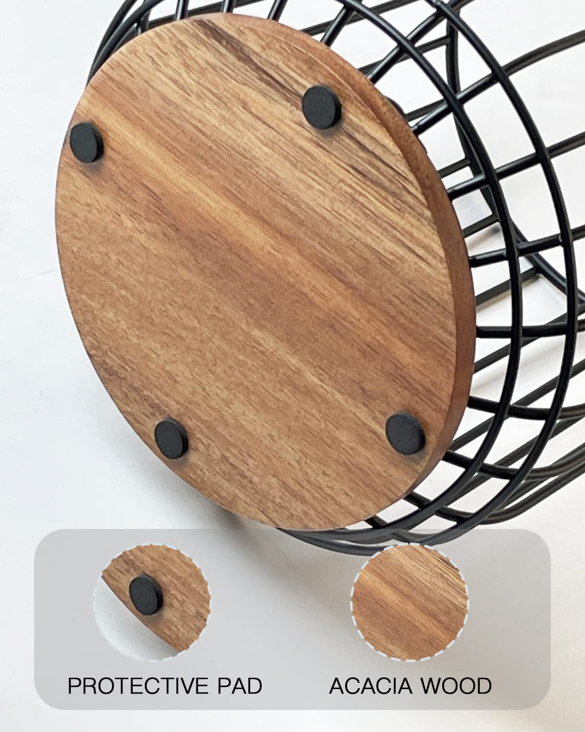 getstar Kitchen Utensil Holder, Large Wire Utensil Holder for Kitchen Counter (W6.2” x H7.5”) with Acacia Base getstar