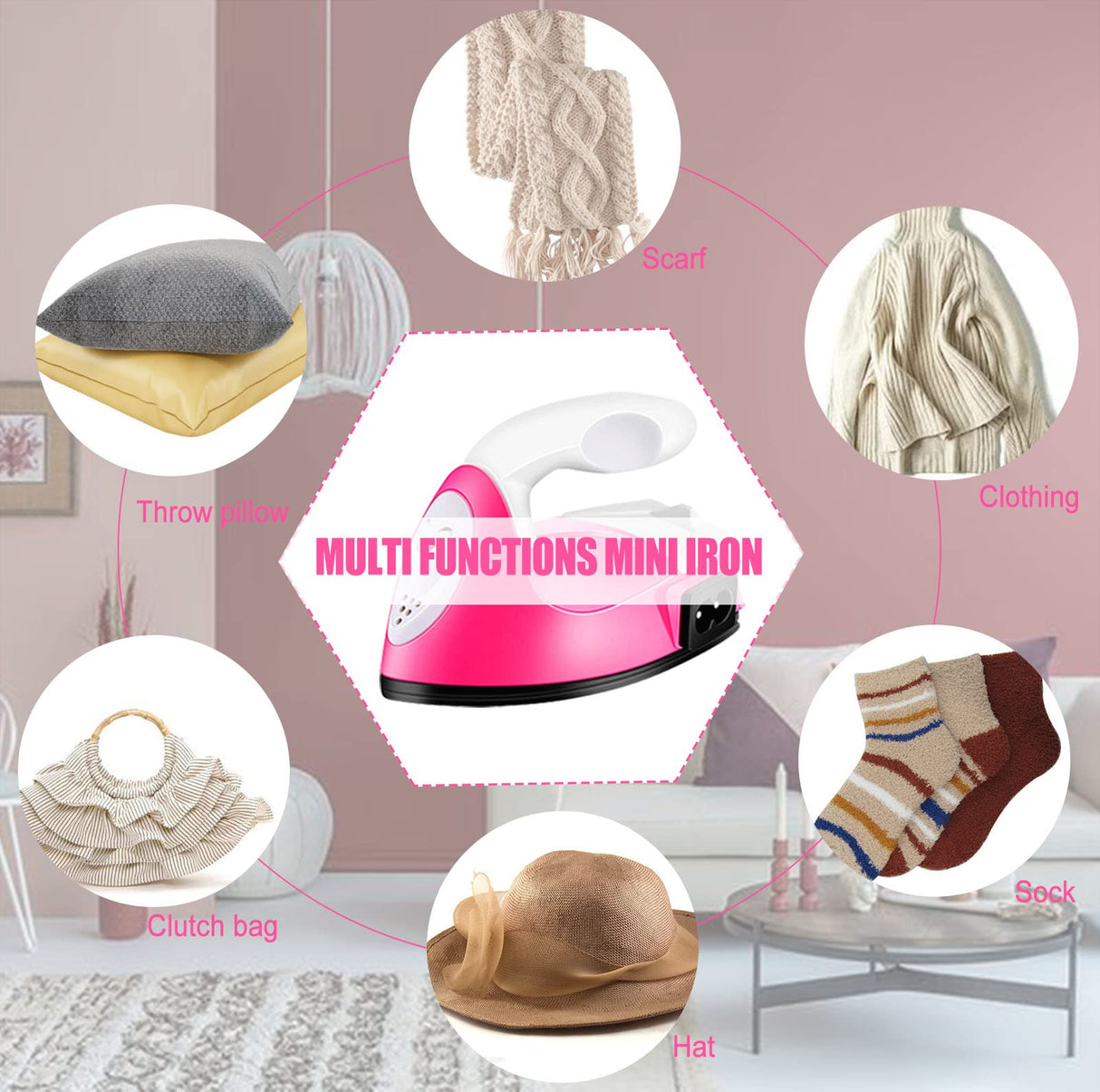 ACHENYUANYUAN Mini Heat Press Small Iron Portable Heat Press Machine Mini Craft Iron with Charging Base Accessories for DIY T-Shirts, Shoes, Bag and Hats Heat Transfer Vinyl Projects ACHENYUANYUAN