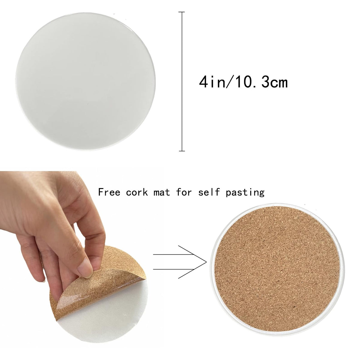 Sublimation Blanks Drink Coasters Round Ceramic Absorbent Coasters for Tabletop Protection, DIY Crafts, Painting, and Home Decor(24) Bovnobca