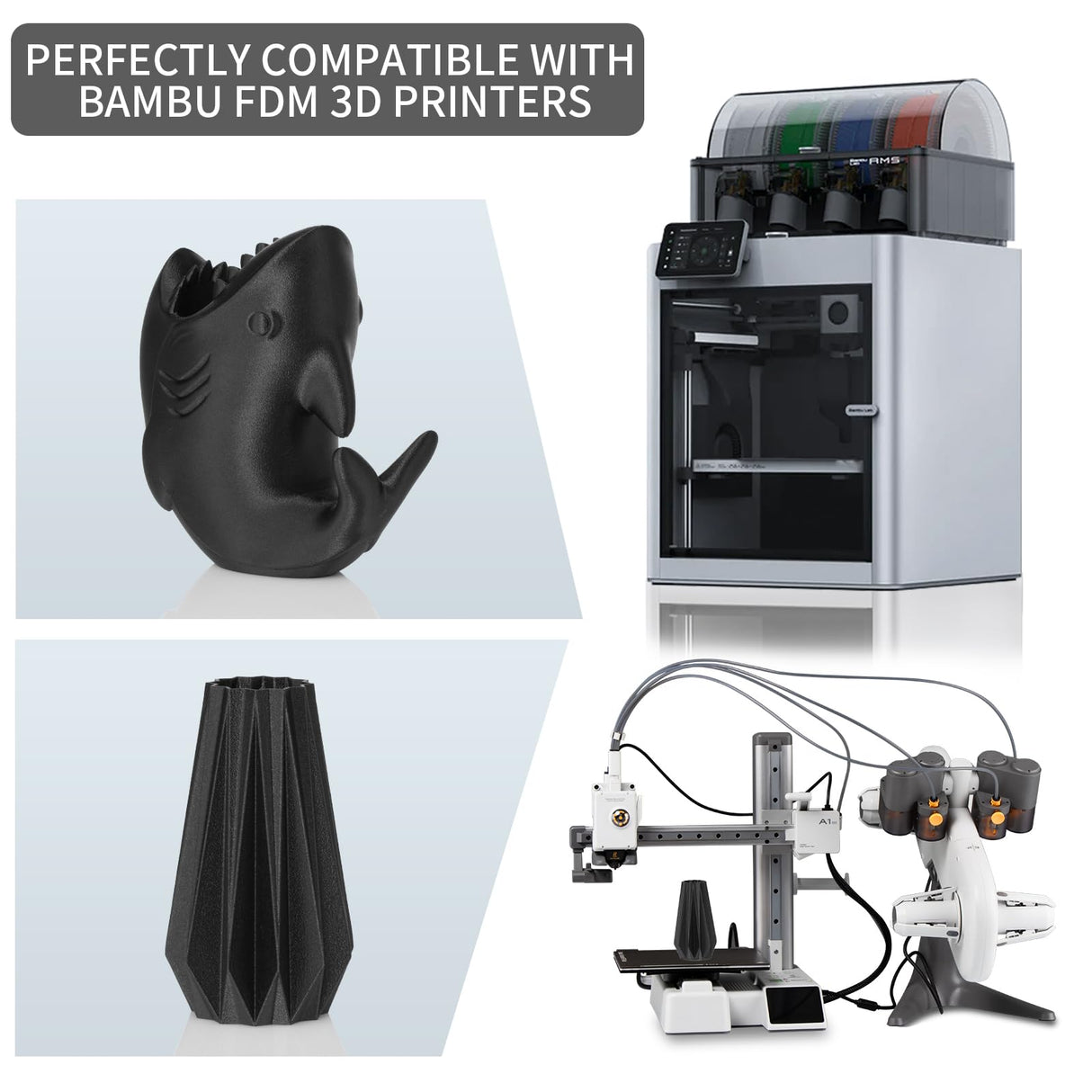 TINMORRY Glass Fiber Reinforced PETG Filament 1.75mm, High Impact Resistance PETG GF 3D Printing Filament, Durability & Stiffness, Compatible with Bambu Lab FDM 3D Printer, 1 KG 1 Spool, Frosted Black TINMORRY