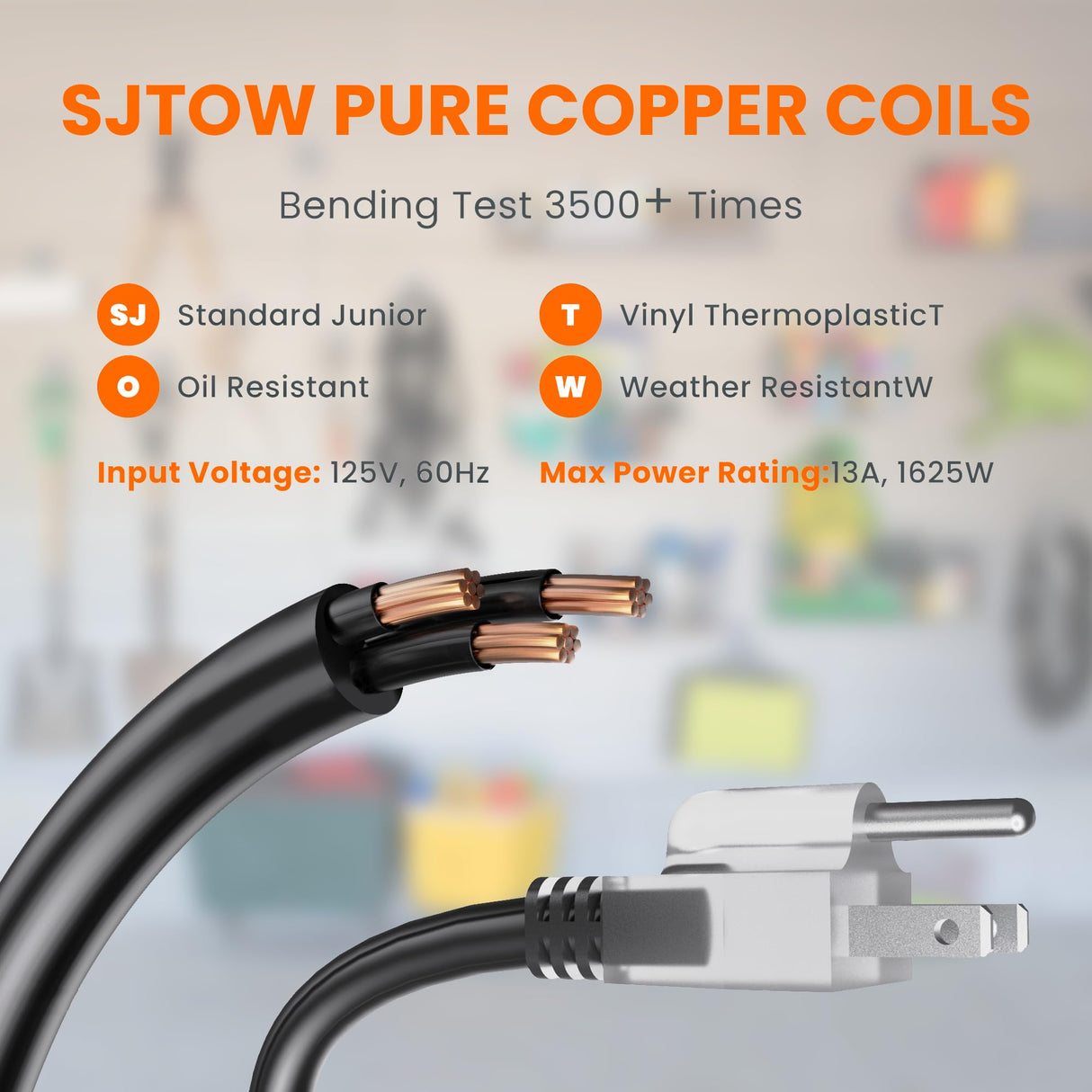 Giraffe Tools Retractable Power Cord Reel, 50ft 12AWG/3C SJT Heavy Duty Extension Cord Storage Reel Wall/Ceiling Mount for Garage with Lighted Triple Tap Giraffe Tools