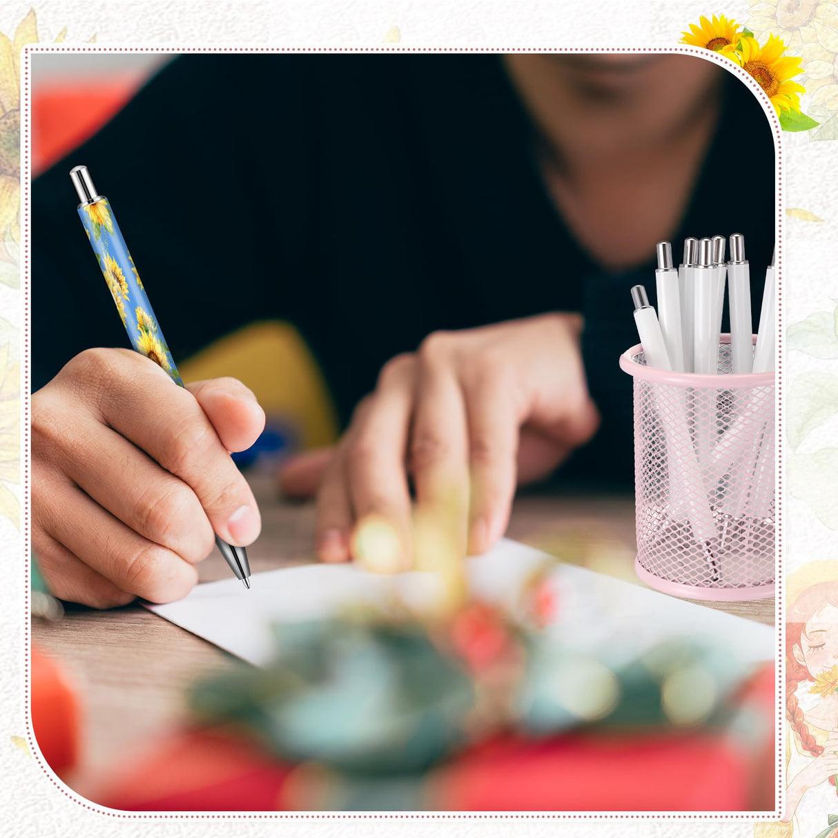 Yexiya 10 Pcs Sublimation Pens Blank No Clip with Shrink Wrap Silver Clip Free Design Sublimation Ballpoint Pen Personalized Pens for DIY Birthday Christmas Office School Stationery Supplies Yexiya