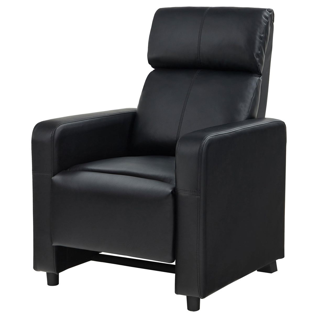 Coaster Home Furnishings - Toohey - Leatherette Upholstered Push Back Recliner Chair with Plush Headrests, Padded Armrests, and Pocket Coil Cushions - Living Room - 30-Inch - Black - 600181 Coaster Fine Furniture