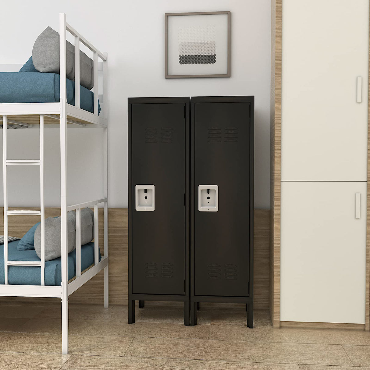 Yizosh Metal Locker with 1 Lockable Doors, Industrial Steel Storage Lockers for Employees - 55.1" Locker Storage Cabinets for School, Gym, Home, Office, Garage Yizosh