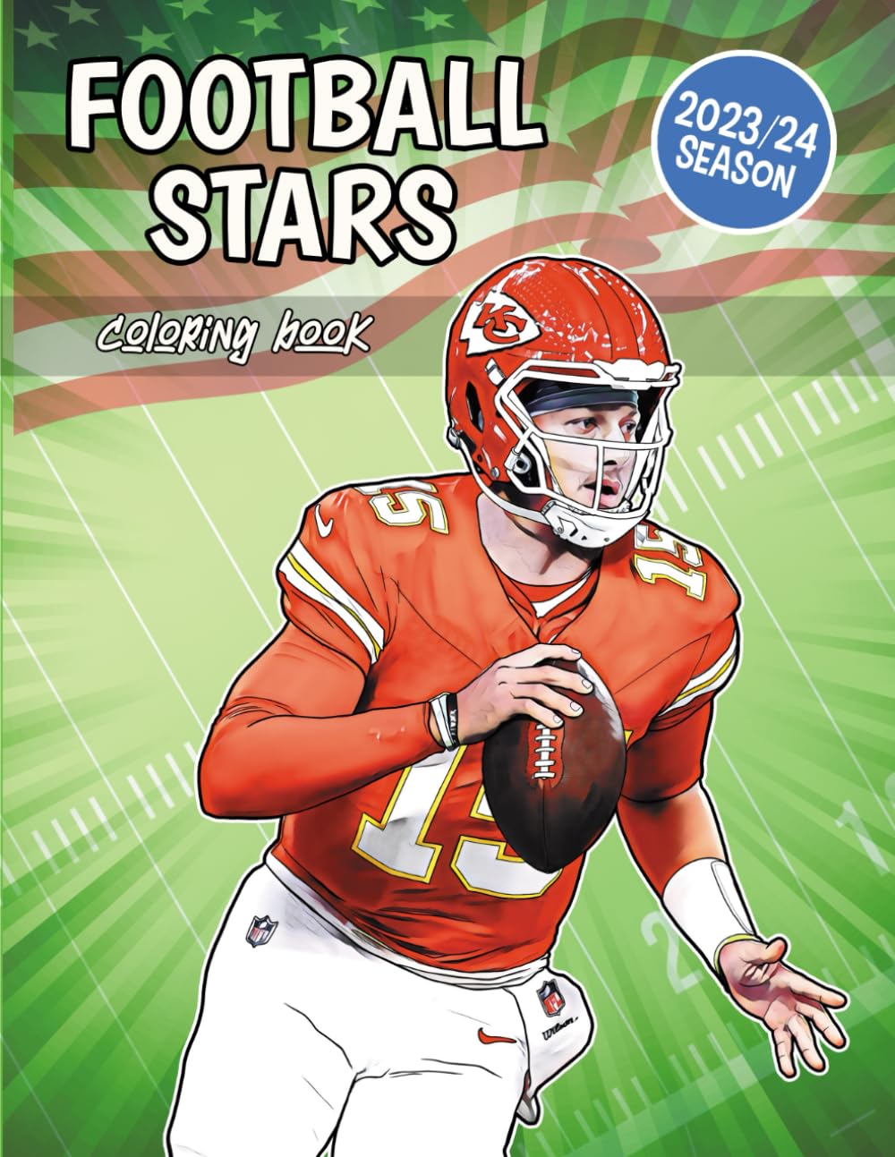 Football Stars Coloring Book: The best players of the American footbal league Majosta