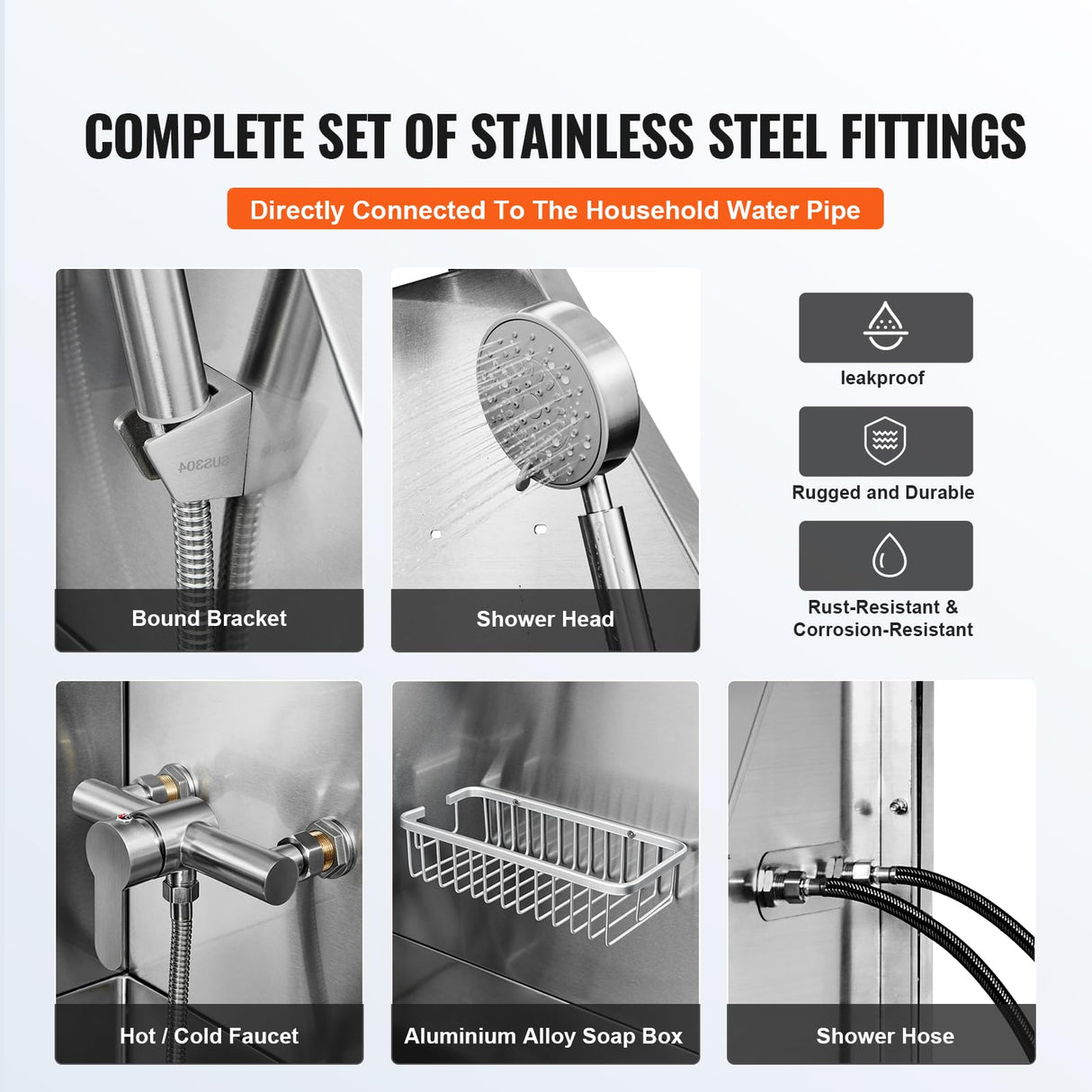 VEVOR 62" Pet Dog Bathing Station w/Stairs, Professional Stainless Steel Dog Grooming Tub w/Soap Box, Faucet,Rich Accessory,Bathtub for Large,Medium,Small Pet, Washing Sink for Home(Left) VEVOR