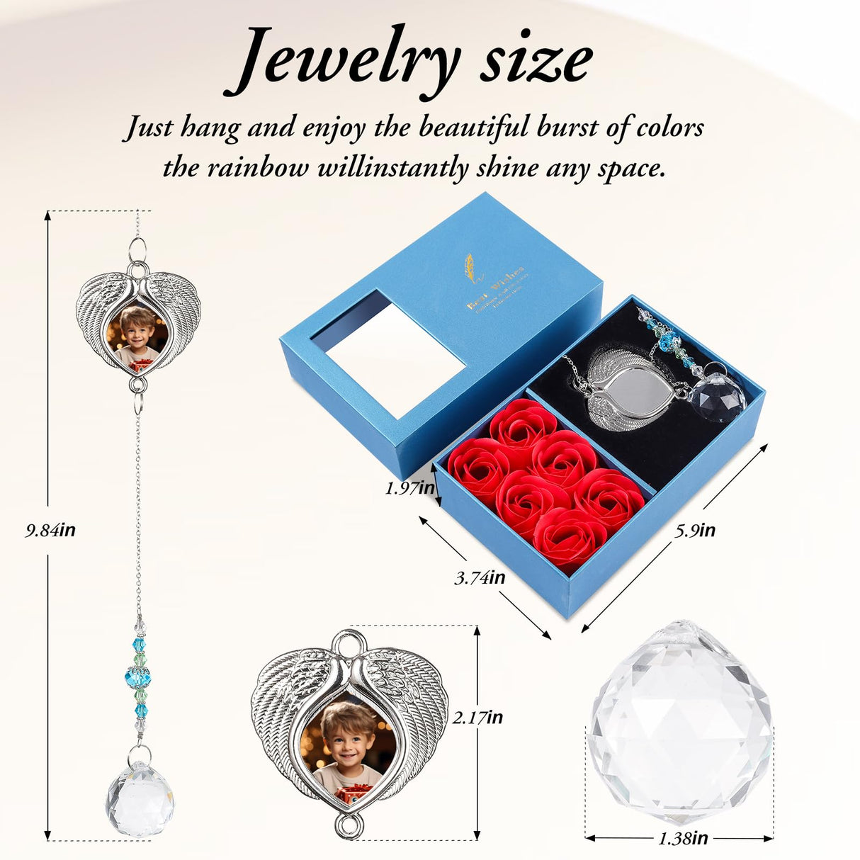 ALLMKPY Memorial Gifts for Lost Loved One Sublimation Photo Ornament Crystal Ball Sun Catcher, in Loving Memory Sympathy Bereavement Grief Funeral Condolence Thanksgiving for Mom Dad Friend ALLMKPY