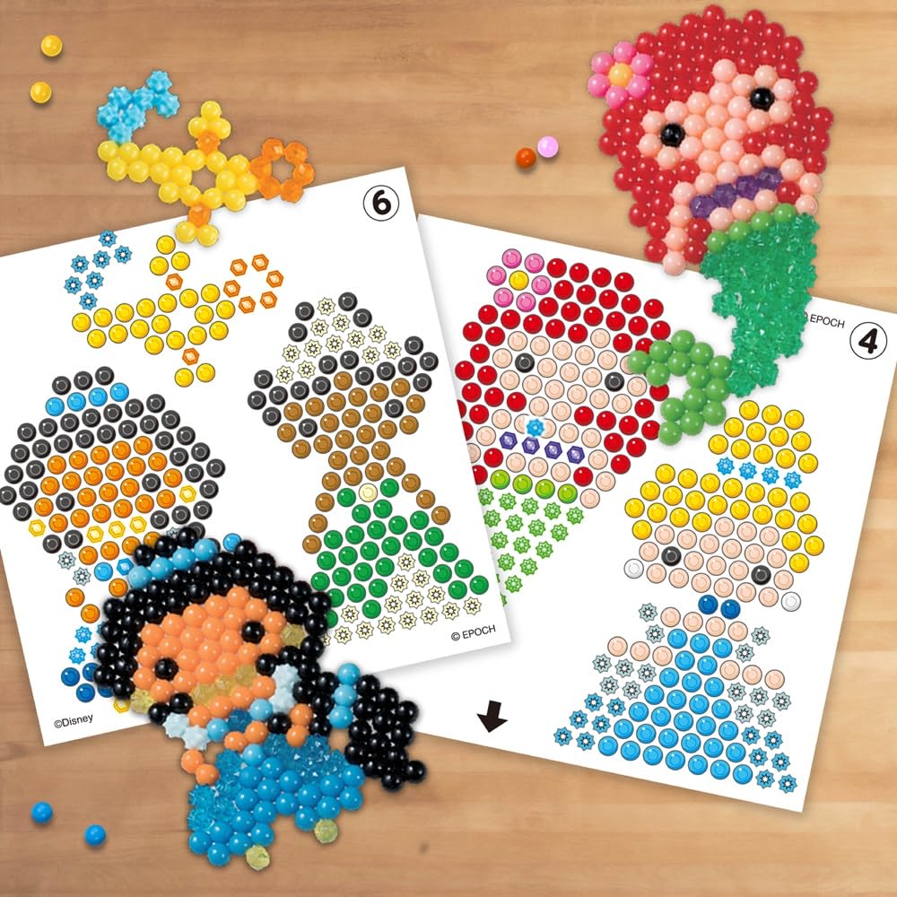 Aquabeads Disney Princess Creation Cube, Complete Arts & Crafts Bead Kit for Children - Over 2,500 Beads & Display Stand The Create Belle, Ariel, Tiana, Rapunzel and More Aquabeads