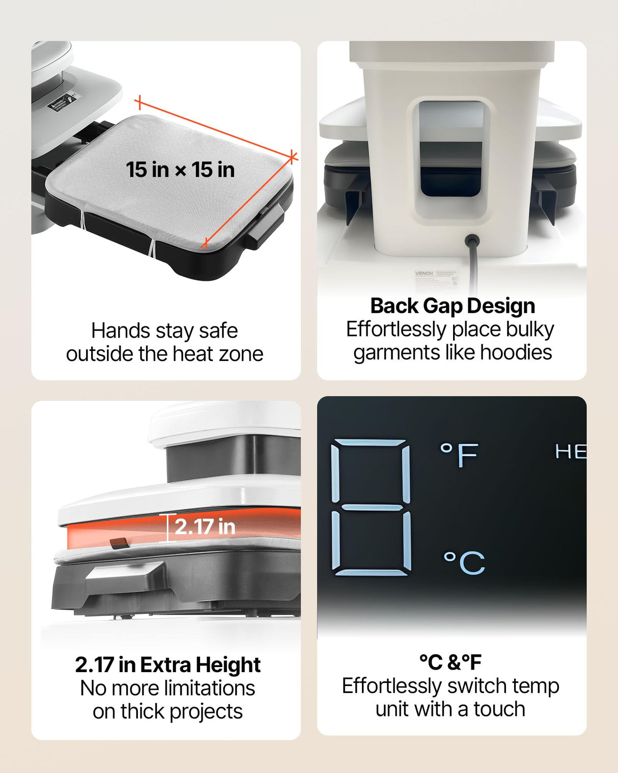 VEVOR Auto Heat Press Machine, 15 x 15 inch, T-Shirt Press Machine with Auto Release and Adjustable Pressure, Digital Display, Rapid Heating, for Sublimation, Vinyl, Heat Transfer Projects, White VEVOR