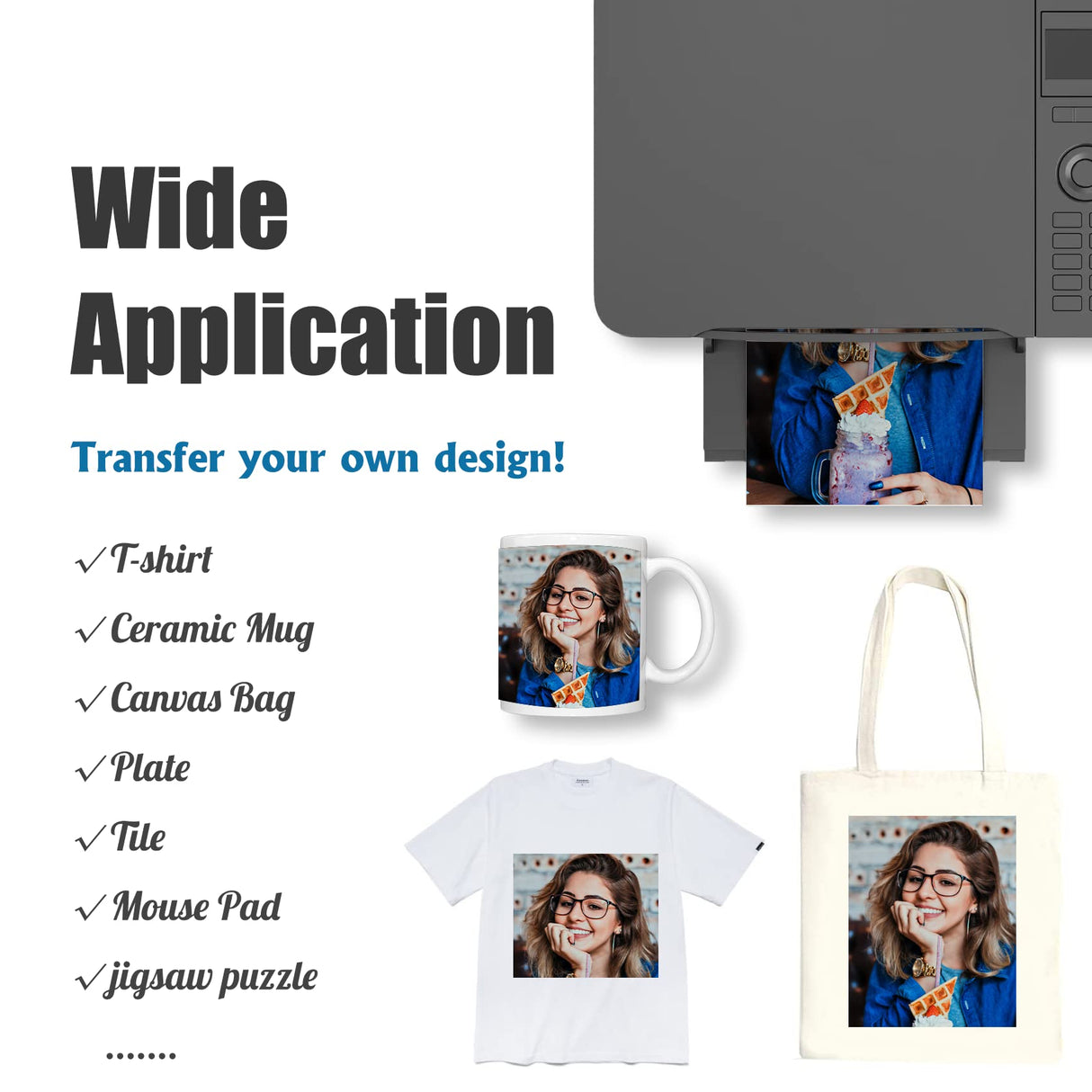 MR.R Premium Sublimation Heat Transfer Paper for Epson and Sawgrass,105gsm 8.5"x11" 100 sheets USA Letter Size per pack MR.R