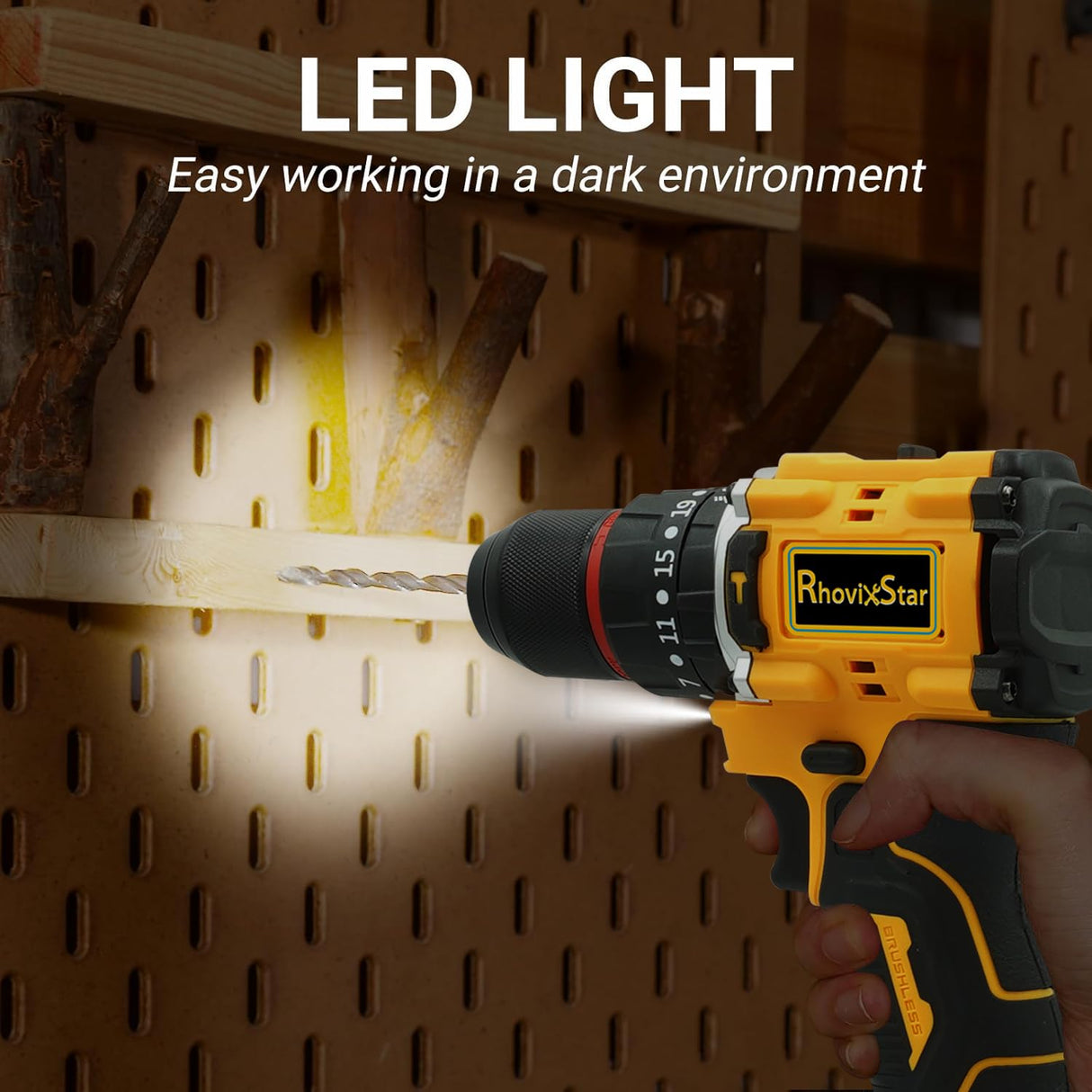 20V MAX Cordless Power Drill,Power Tool for Home,Variable Speed(Tool Only) RhovixStar