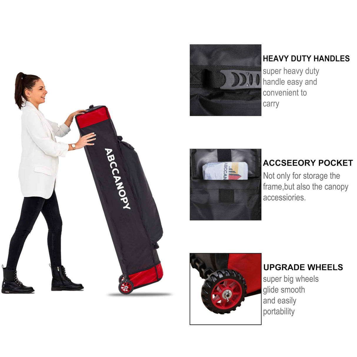 ABCCANOPY 10x20 Pop up Canopy Tent with Sidewalls - Easy up Canopies with Awning, Outdoor Tents for Parties, Market, Commercial Events, White ABCCANOPY