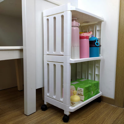 TENBOAT 3 Tier Rolling Storage Cart for Bathroom Toilet Side Storage Shelf with Wheels Movable Organization Rack Organizer Shelving Unit Bathroom Cart Office Cart (Normal Size)