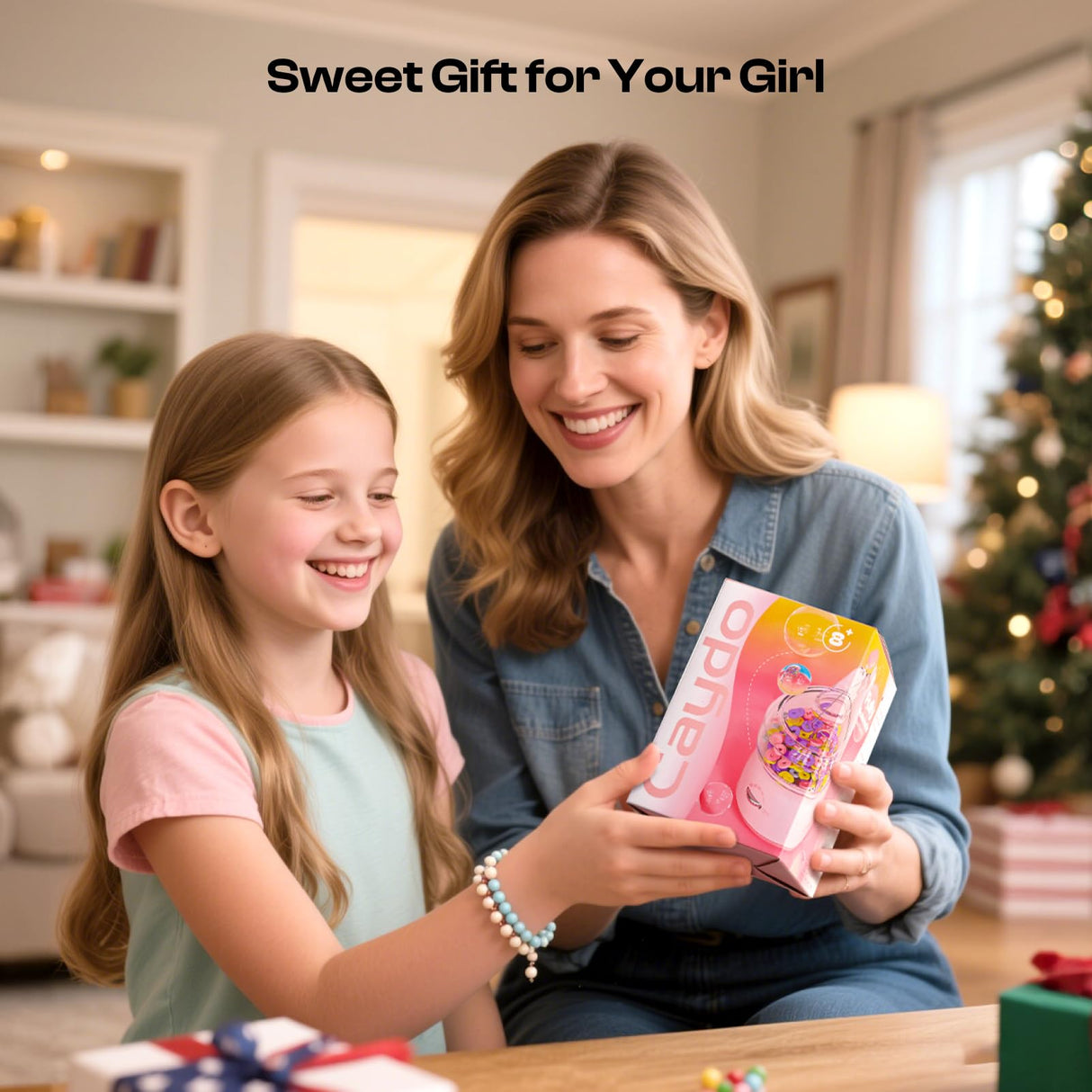 Caydo Electric Bead Spinner for Jewelry Making – Clay Bead Bracelet Maker Machine with Clay Beads, Needle & Elastic String | DIY Craft Kit Gift for Girls, Kids, Teens (Ages 8+, White) Caydo