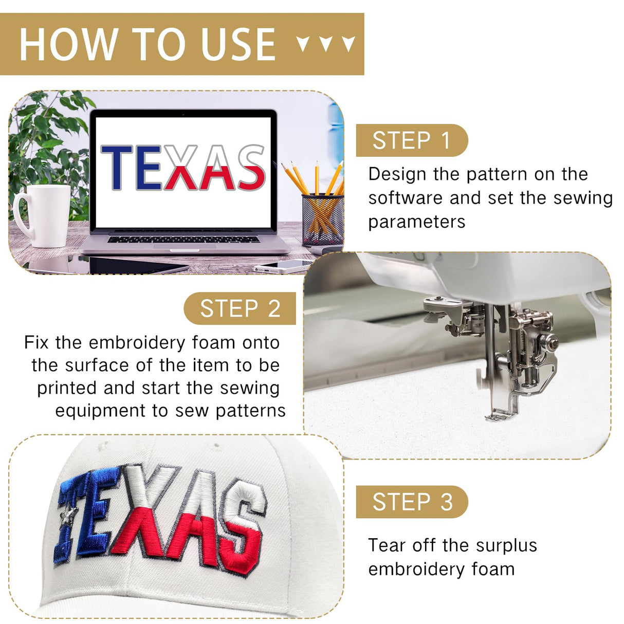 Innconee 15 Pcs Embroidery Foam 3mm Thick 10 x 15 Inch 3D Puffy EVA Foam Sheets for 3D Embroidery Arts and Crafts, DIY Projects, Hand Sewing, Quilting, Hats, Cosplay Costumes, Bags(White) Innconee