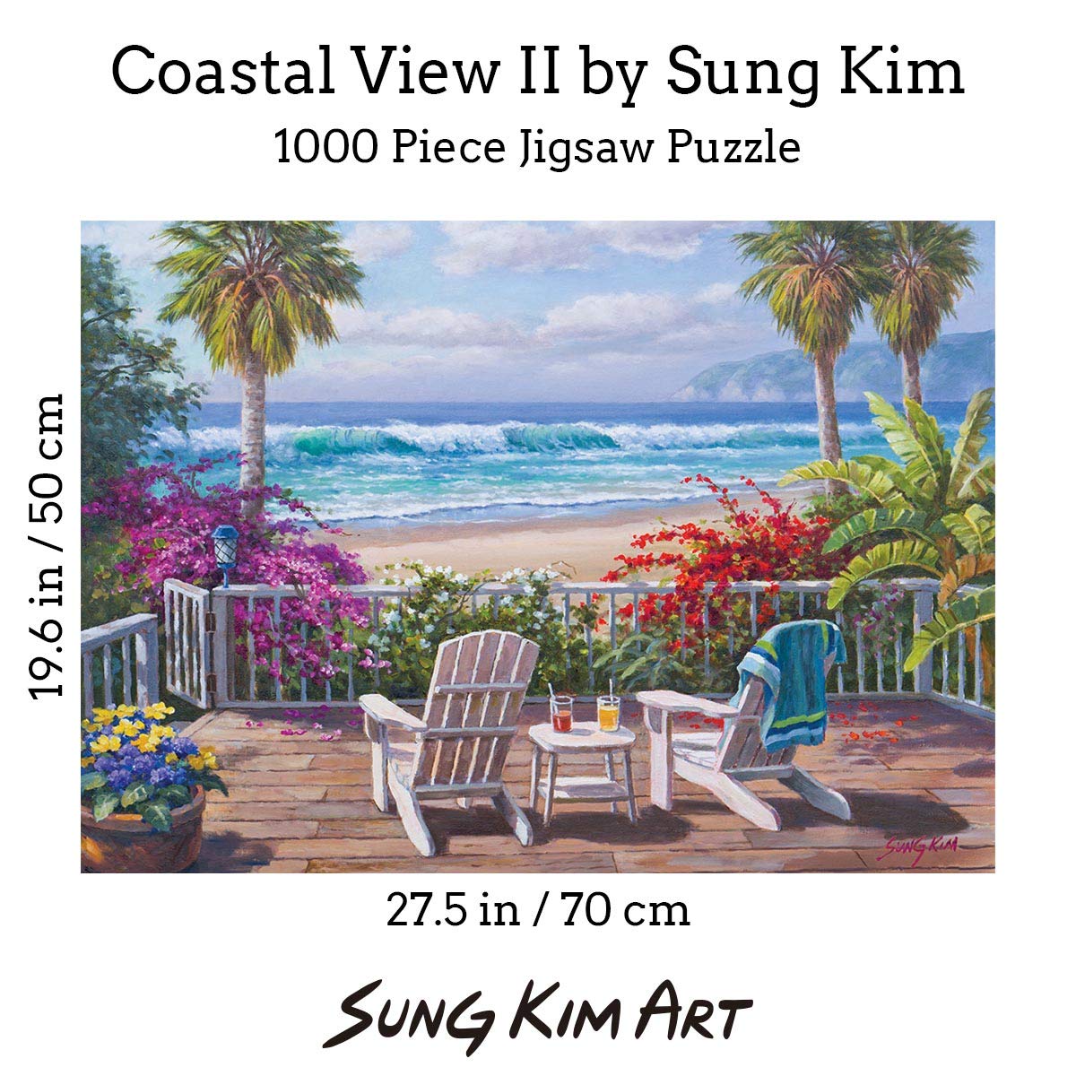 Sung Kim Art - Jigsaw Puzzle 1000 Piece for Adults (Coastal View II) Sung Kim Art