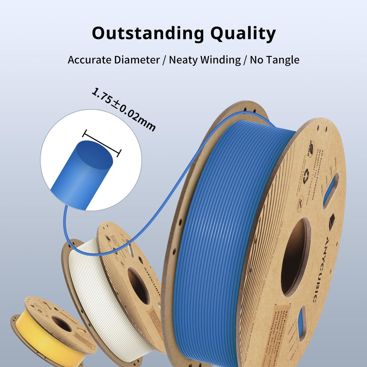 ANYCUBIC Matte PLA Filament 1.75mm, 3D Printing PLA Filament 1.75mm Dimensional Accuracy +/- 0.02mm, 1KG Spool (2.2 lbs), Matte Grey ANYCUBIC