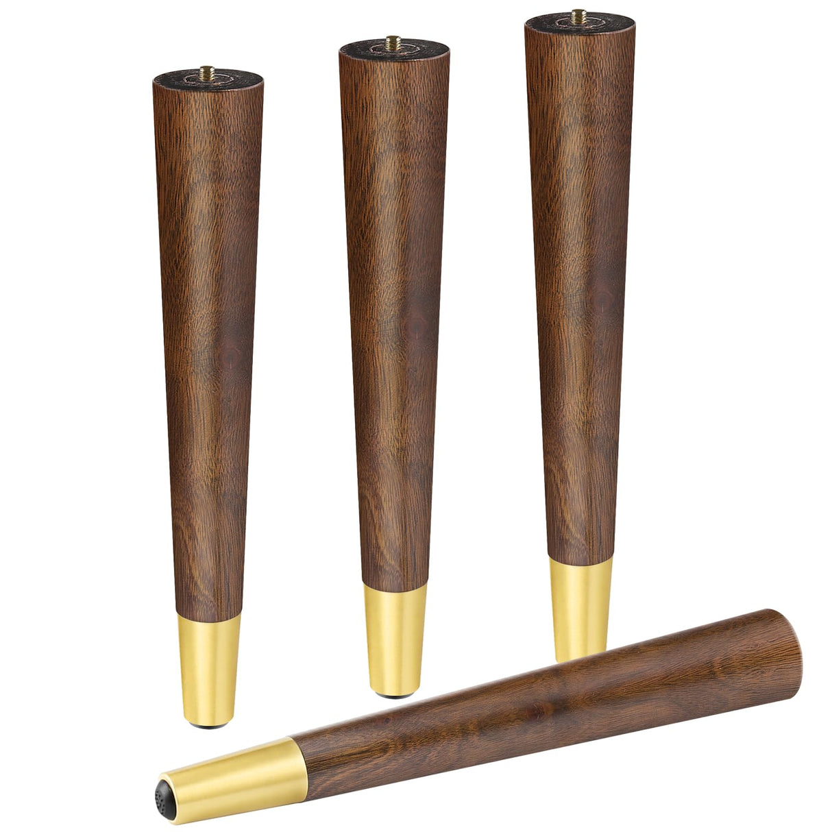 ALAMHI Wood Furniture Legs 16 inch - Coffee Table Legs - Mid Century Feet Replacement for Legs for Table - Coffee Table, Desk, Chair, Dresser, Ottoman, Cabinet, bench legs, Etc. Brown ALAMHI