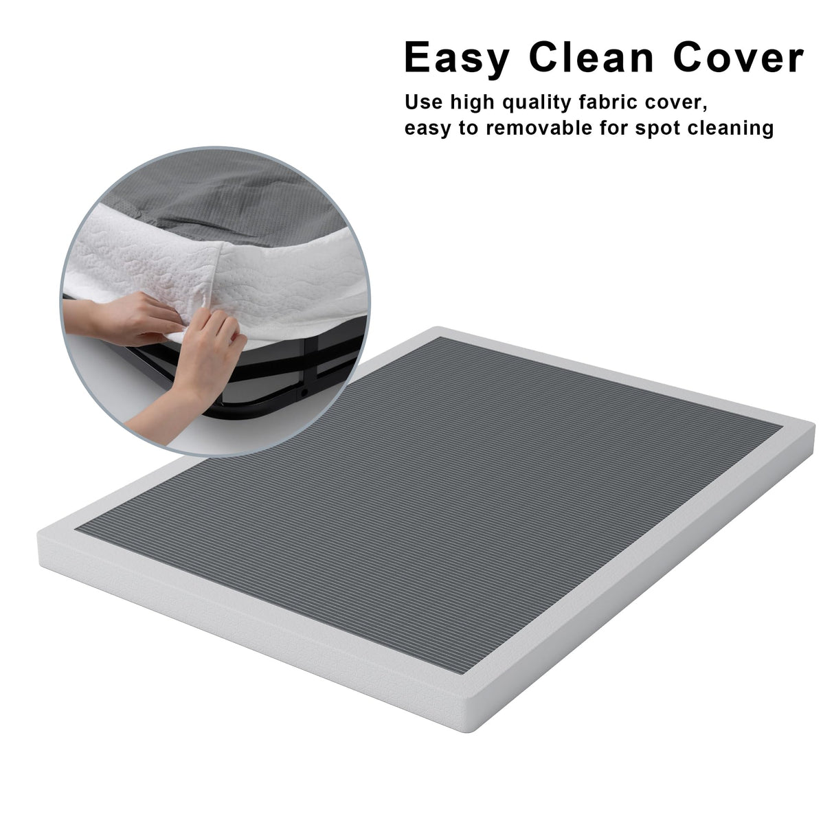 Vehowy 4 Inch Box Spring for Full Bed,Full Size Box Spring Only,Heavy Duty Mattress Foundation,Metal Bed Base,Non-Slip,Easy Assembly Vehowy