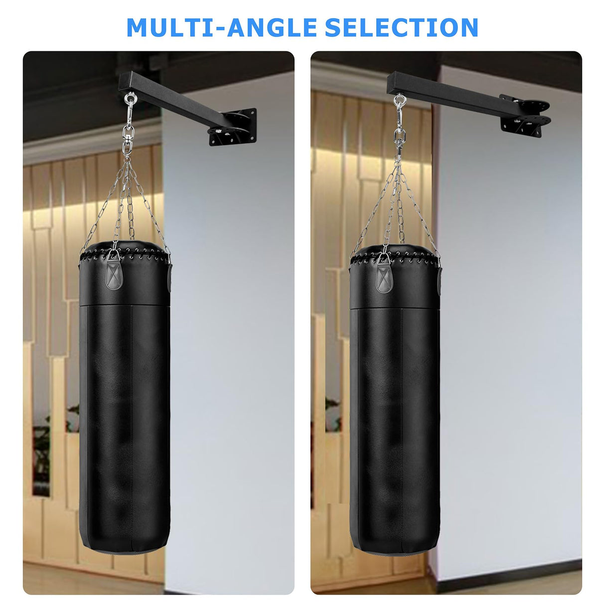 KSWLOR Heavy Punching Bag Wall Mount Hanger, Heavy Duty Boxing Bag Bracket, 360 Swivel Hook Punching Bag Mount Stand for Home or Gym Muay Thai and MMA Training(7 Adjustable Positions) KSWLOR