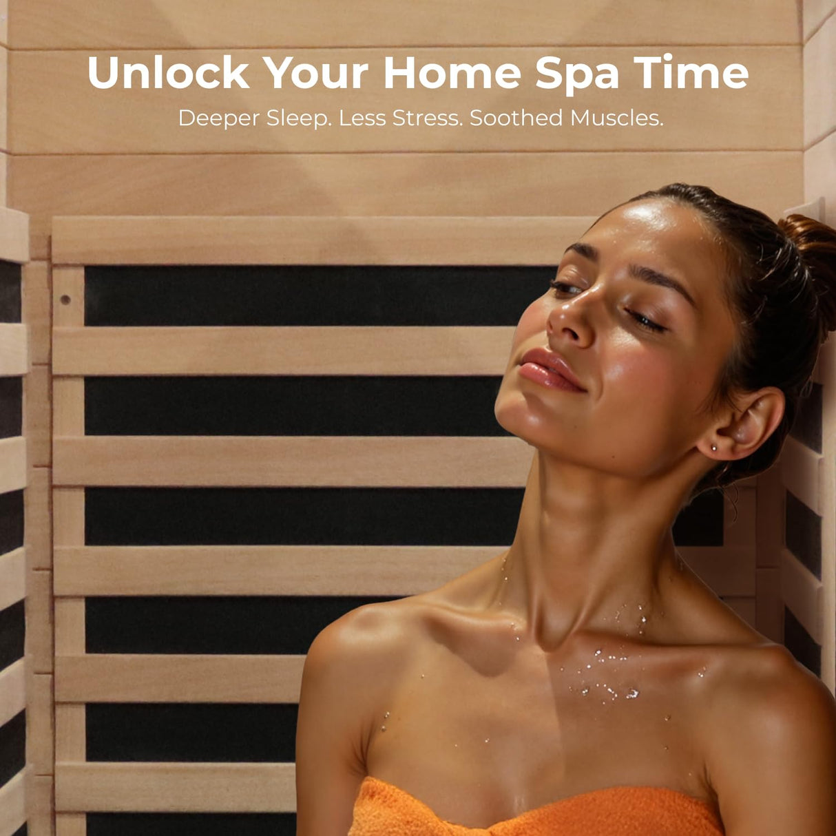 LINKHOO Sauna Home Sauna with Bluetooth & Reading Lighting,1 Person Infrared Sauna Spa Room with Foot Temperature Control,980W LINKHOO