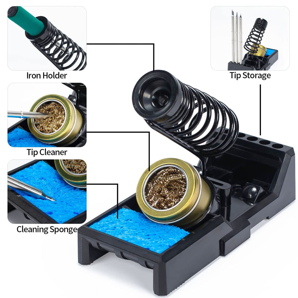 YIHUA 948DB+ II Soldering Iron Station Kit compatible for T12 solder iron tip with 3 tips with °F-°C Conversion, Sleep Mode, Auto Shutdown, Preset Channels, Calibration Functions YIHUA