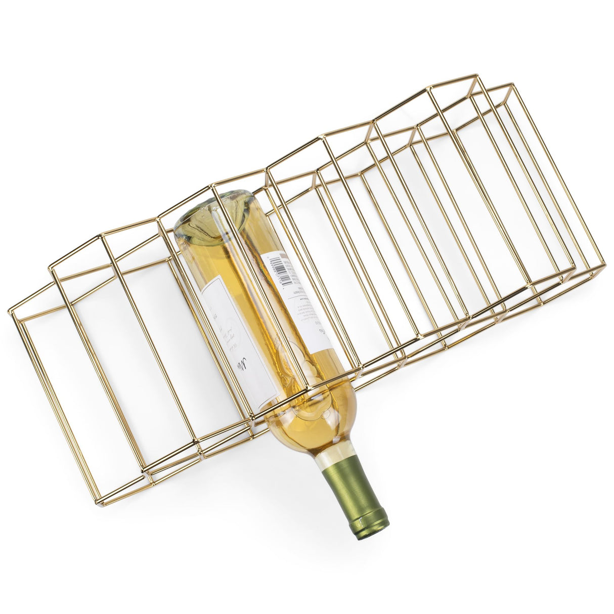 NAT & Jules Honeycomb Gold Tone Iron Metal Tabletop Wine Rack, Large - Perfect for Kitchen Countertop, Pantry or Cabinets Display or Storage - Holds 12 Bottles, Gold Tone NAT AND JULES