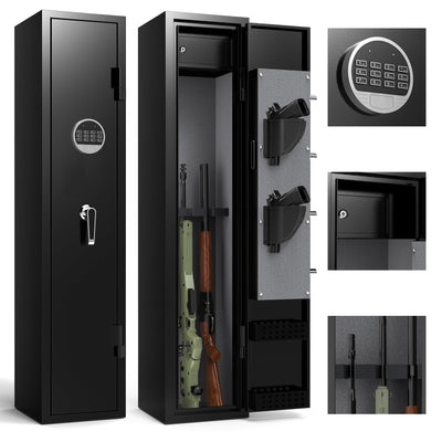 Marcree 2-3 Rifle Gun Safe, Gun Cabinets for Rifles and Shotguns with Inner Safe, Gun Safes for Rifle and Pistols with Dual Alarm System, 180 Degree Quick Access Shotgun Safe for Home, Electronic Lock
