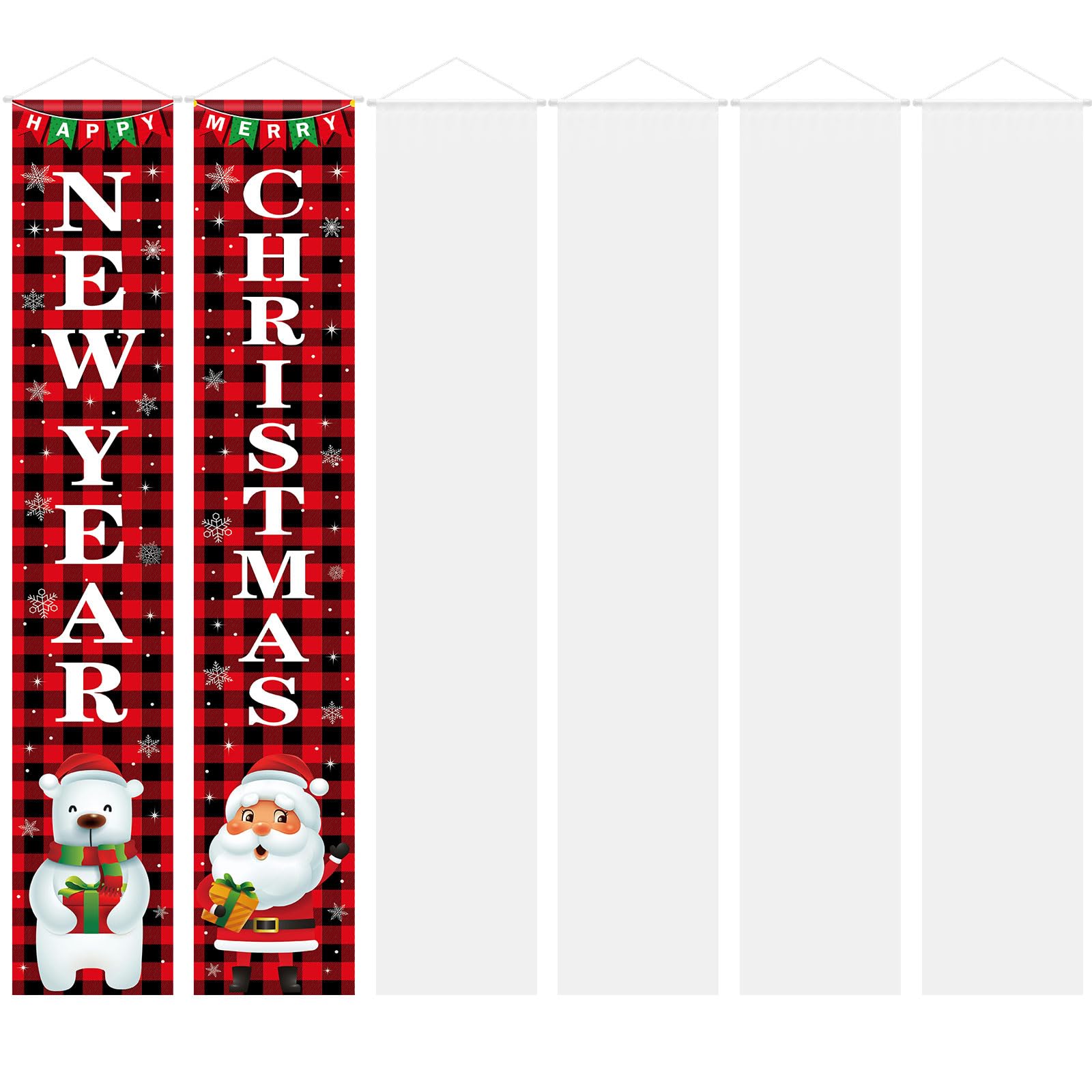 Preboun 3 Paar Leere Banner Zum Selbergestalten – Je 30 X 180 Cm, Aus Polyester, Für Veranda, Garten & Party