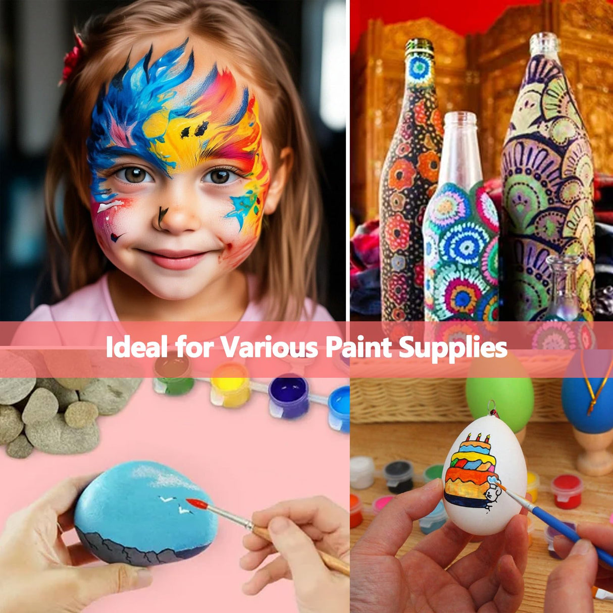 100PCS Paint Tray Palettes Plastic Paint Pallets for Kids or Students Watercolor Palette Painting Tray for Painting Party, DIY Craft and Art Painting LYHLYA