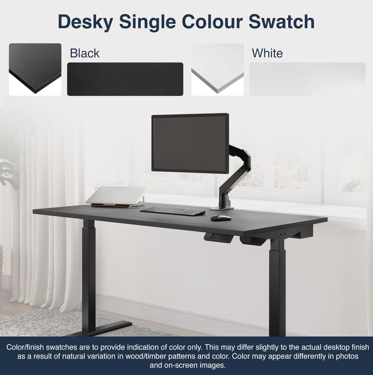 Desky Single Sit Stand Desk - Adjustable Standing Desk - Ergonomic Sit & Stand Up Desk - 71x29.5" Electric Standing Desk - Adjustable Height Table - Sit to Stand Desk - Height Adjustable Desk, Black Desky