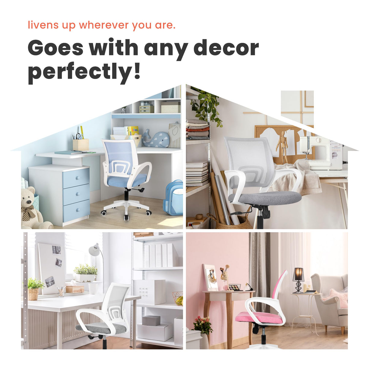 NEO CHAIR Office Chair Computer Desk Chair Gaming Ergonomic Mid Back Cushion Lumbar Support with Comfy Mesh Adjustable Swivel Rolling Home (Grey) NEO CHAIR