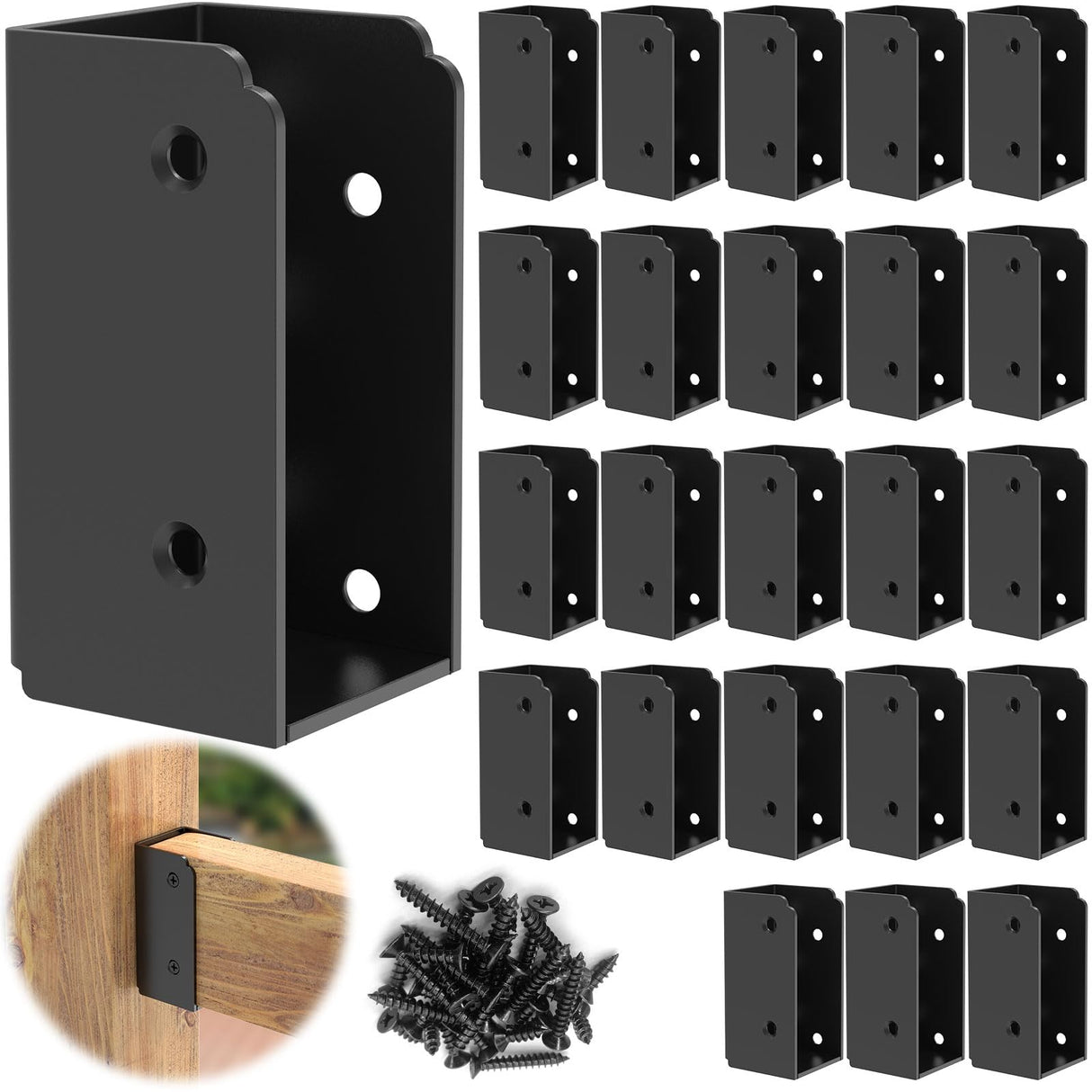 IRENPORU 24PCS 2”x 4” Stainless Steel Deck Railing Brackets Connectors, 2x4 Brackets for Stair Fence Railings Handrail IRENPORU