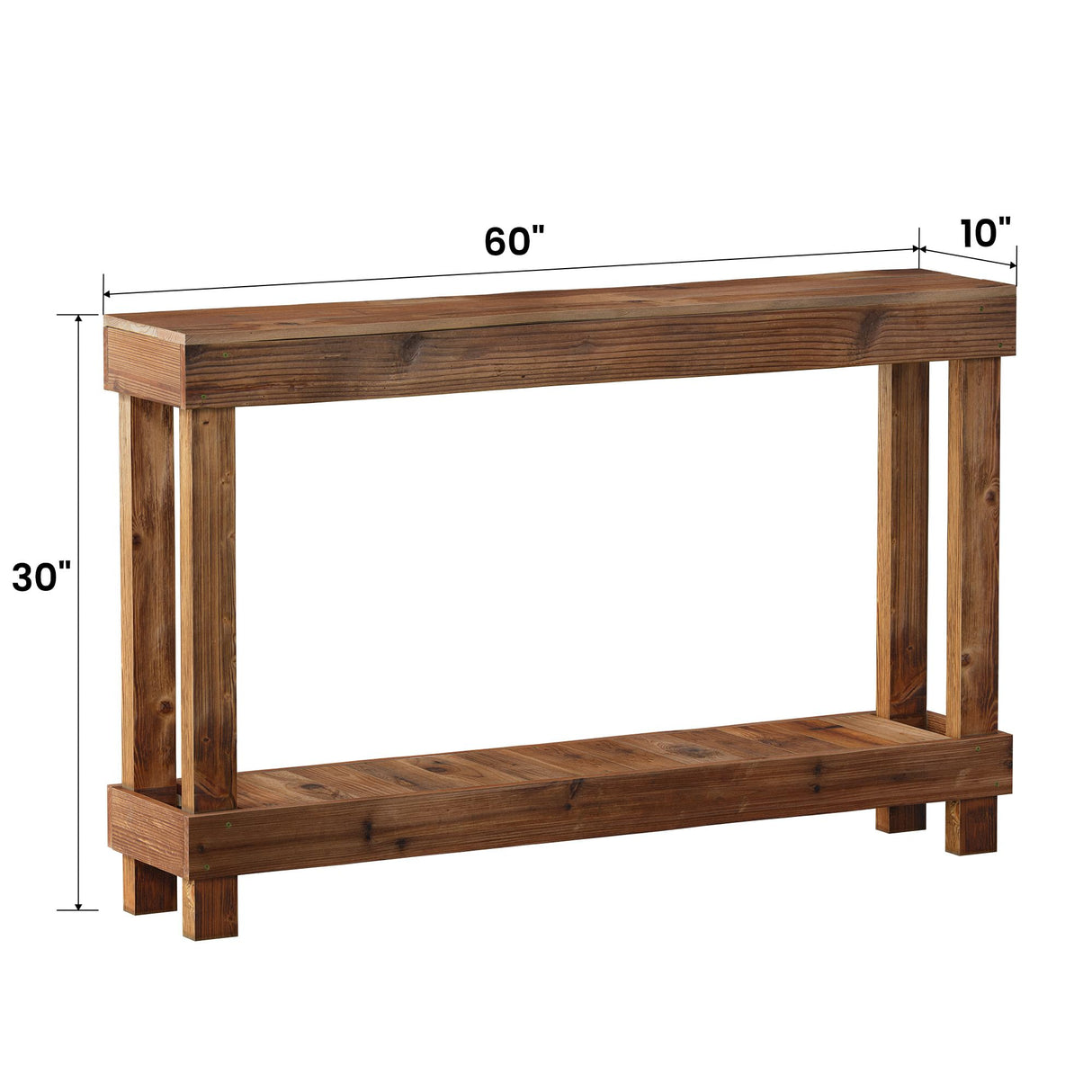 SMARTSTANDARD 60 Inch Rustic Entry Table, Reclaimed Wood Console Table, Rustic Entry Table Luxe Combo Console,Farmhouse Console Sofa Table Living Room, Brown SMARTSTANDARD