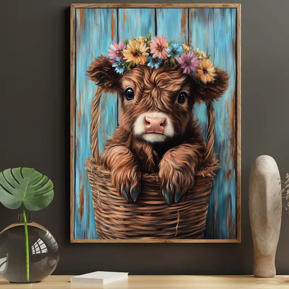 Cow Diamond Painting Kits for Adults Beginners,Highland Cow 5D Diamond Art Kit, Full Round Drills Small Animal Diamond Dots Paint with Diamonds, DIY Beads Gem Painting for Decor 12 x 16 Inches DIYDECORFUN