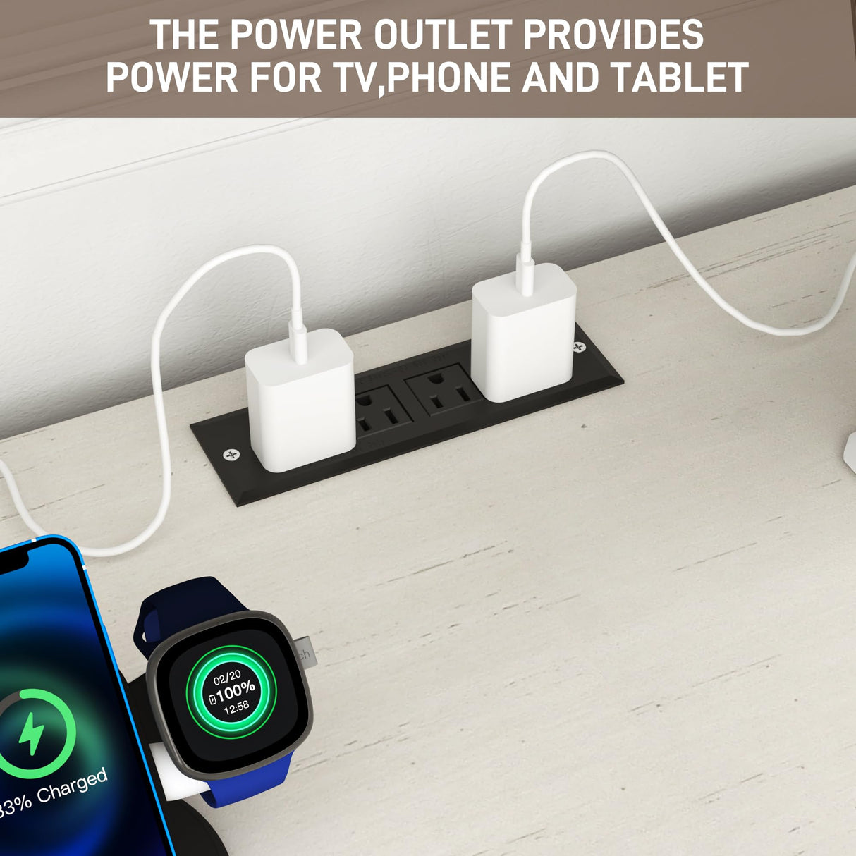 chartustriable 103" Wall Unit TV Stand with Storage for TVs up to 80" Large Farmhouse Wall Unit Entertainment Center w/Sliding Barn Door Cabinets and Power Outlet for Living Room, White chartustriable