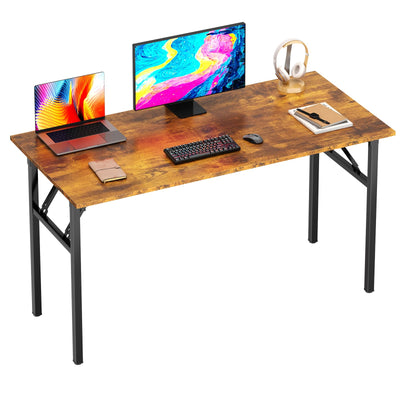 DlandHome Folding Table Computer Desk Workstation Table Conference Table Home Office Desk, Fully Assembled (47 Inches, Retro)