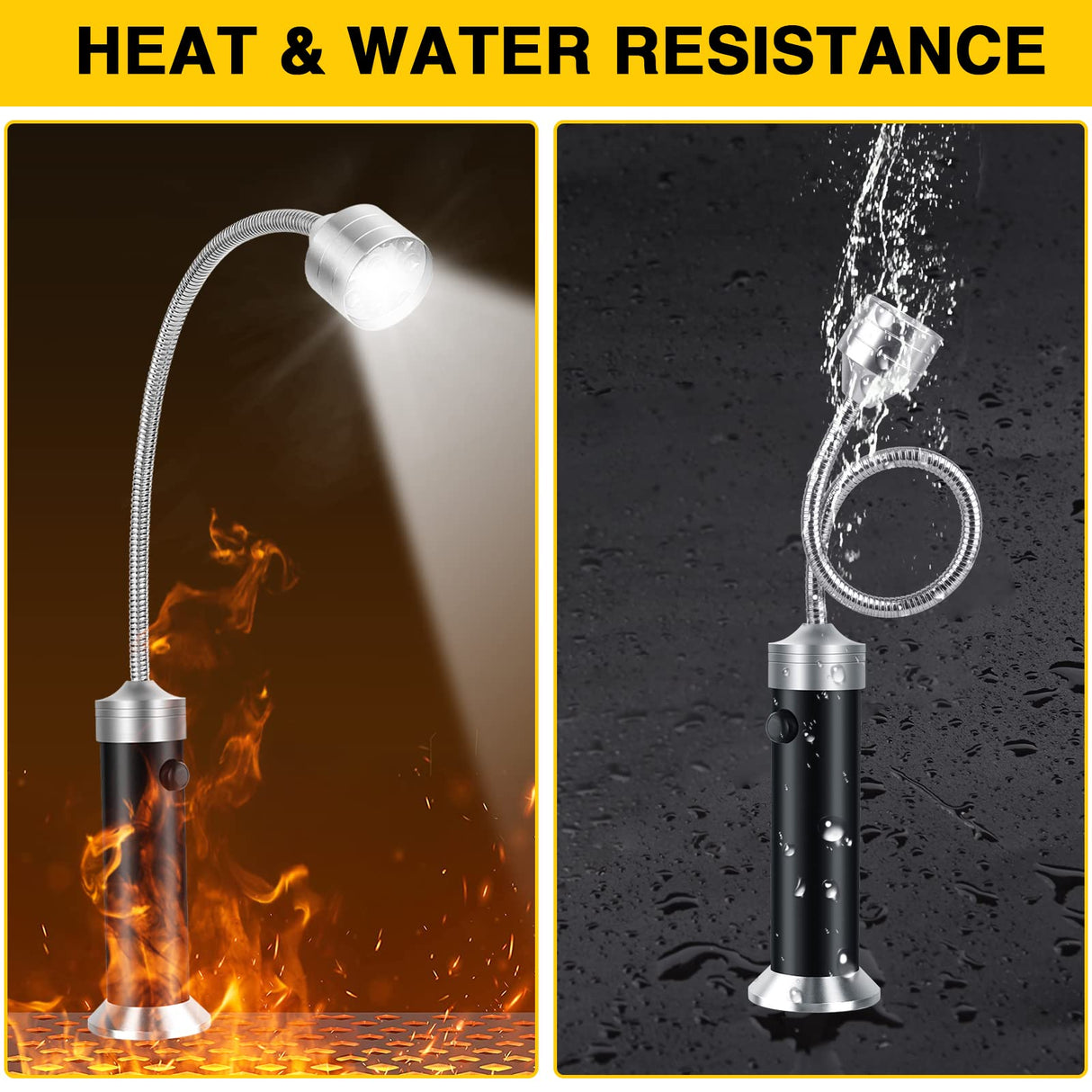 Barbecue Grill Lights, Grilling Gifts for Men Dad, BBQ Grill Accessories for Outdoor, Magnetic Base, Super Bright LED, 360 Degree Flexible Gooseneck, Stocking Stuffers, Pack of 2 Apicey