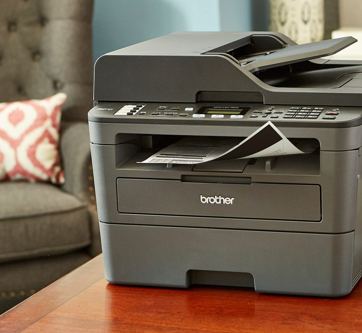 Brother Premium L-2690DW Series Compact Monochrome All-in-One Laser Printer I Print Copy Scan Fax I Wirless I Mobile Printing I Auto 2-Sided Printing I ADF I 26 ppm I ADF + Printer Cable Brother